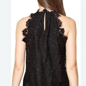 Black Lace Sleeveless Tank Top